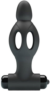 Silicone Rechargeable Vibrating Anal Plug - Black Anal Vibrators